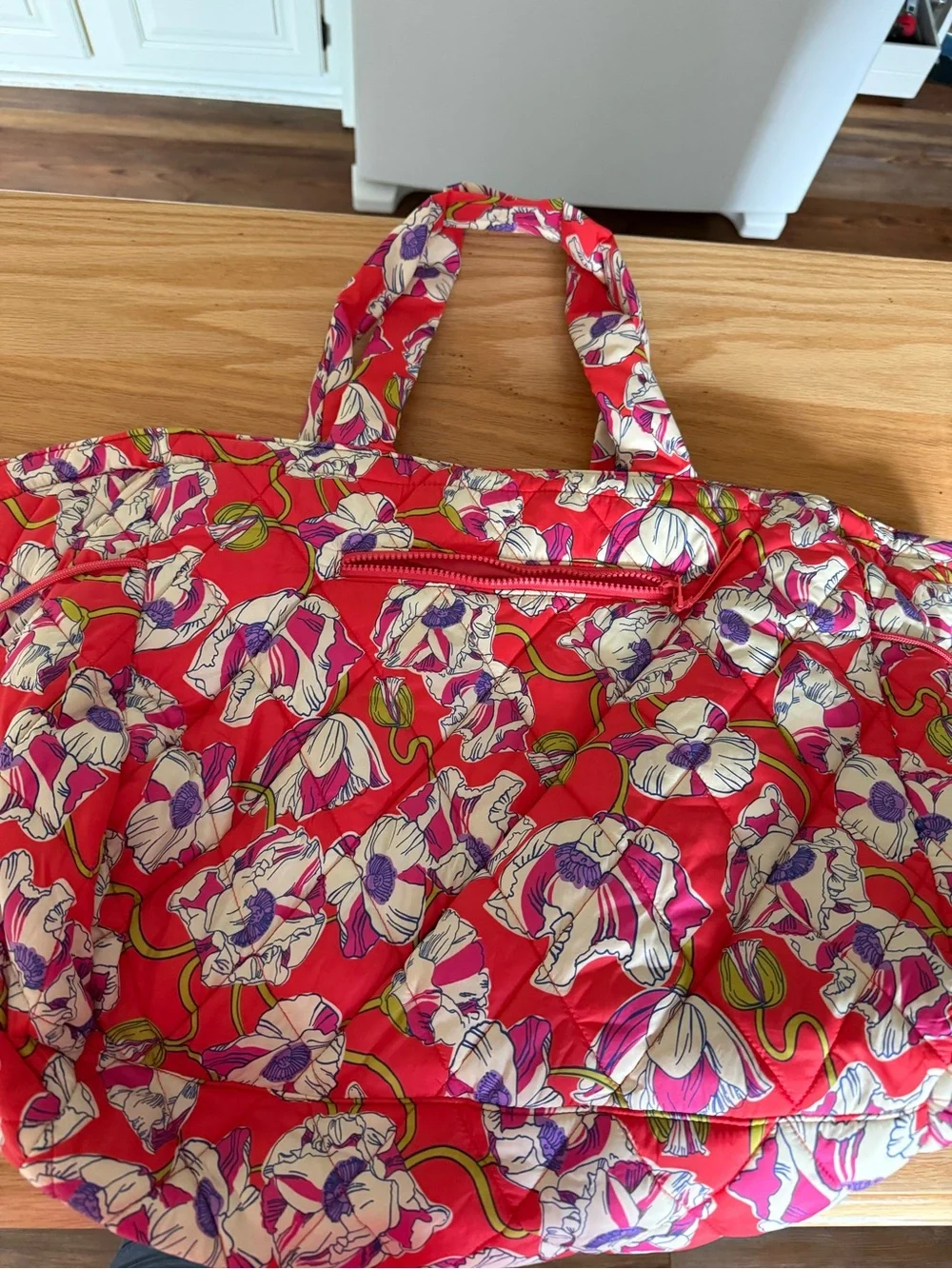 Vera Bradley Red Floral Quilted Tote